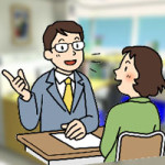 20代前半の女性が入店準備